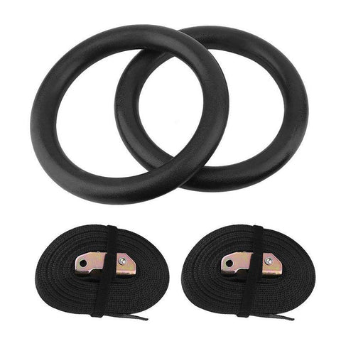 ABS Crossfit gymnastics fitness rings with strap loops - Exo-Fitness
