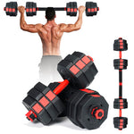 Dumbbell Barbell Set Adjustable Fitness Dumbbells Tone Home Gym Workout 20kg Weight