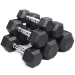 Hexagon Rubber Dumbbells